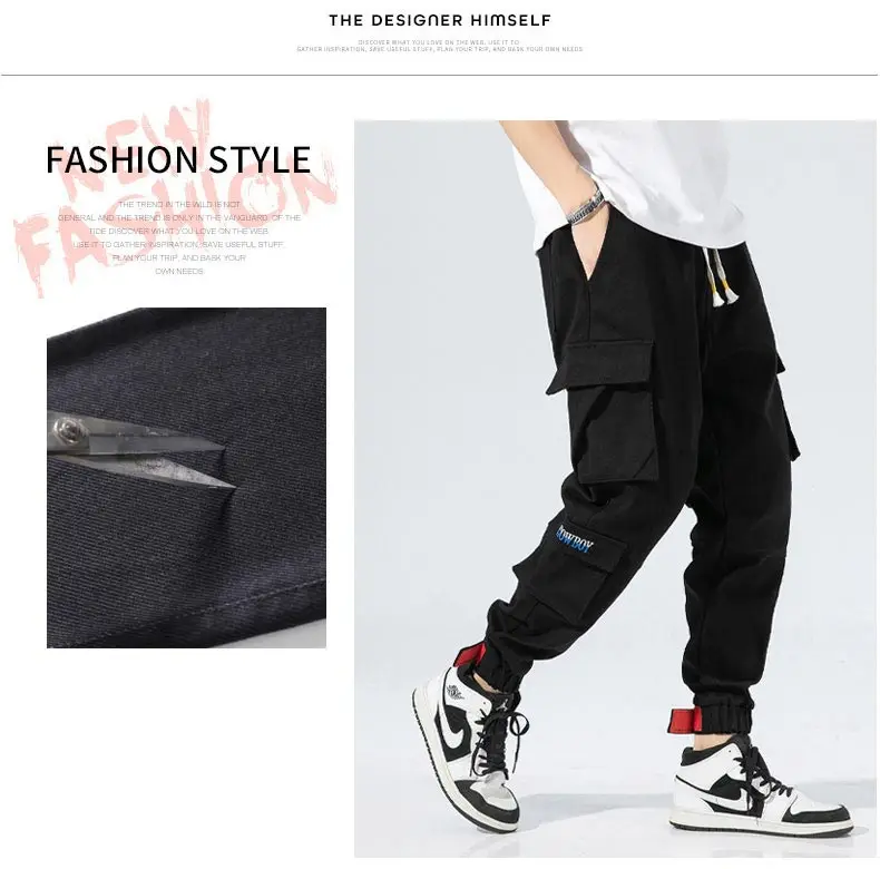 pants fashion 2021Hip Hop Joggers Men Cargo Pants Pockets Track Tactical Casual Techwear Male Trousers Sweatpants Sport Streetwear Size 8XL casual pants for men