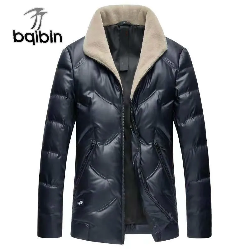 

2019 Brand Luxury High Quality White Duck Down Jacket Men's Flocking Thick Warm Down Coat Winter Casual Wool Collar Dress