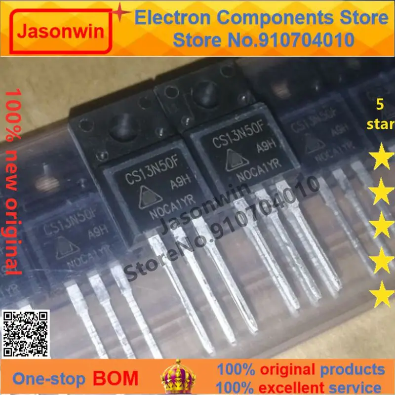 100% nuevo 50 unids/lote оригинальный MOSFET CS13N50F 13A 500V CS13N50FA9H 13N50 TO220F транзистор | Электронные
