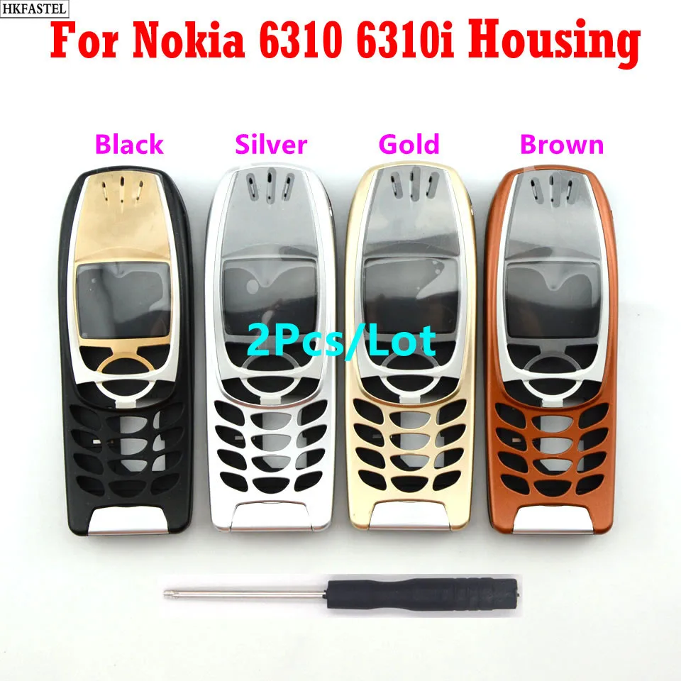 2PCS New housing For Nokia 6310 6310i 5A High Quality Mobile Phone Cover Case ( No Keypad ) Replacement part Tool | Мобильные