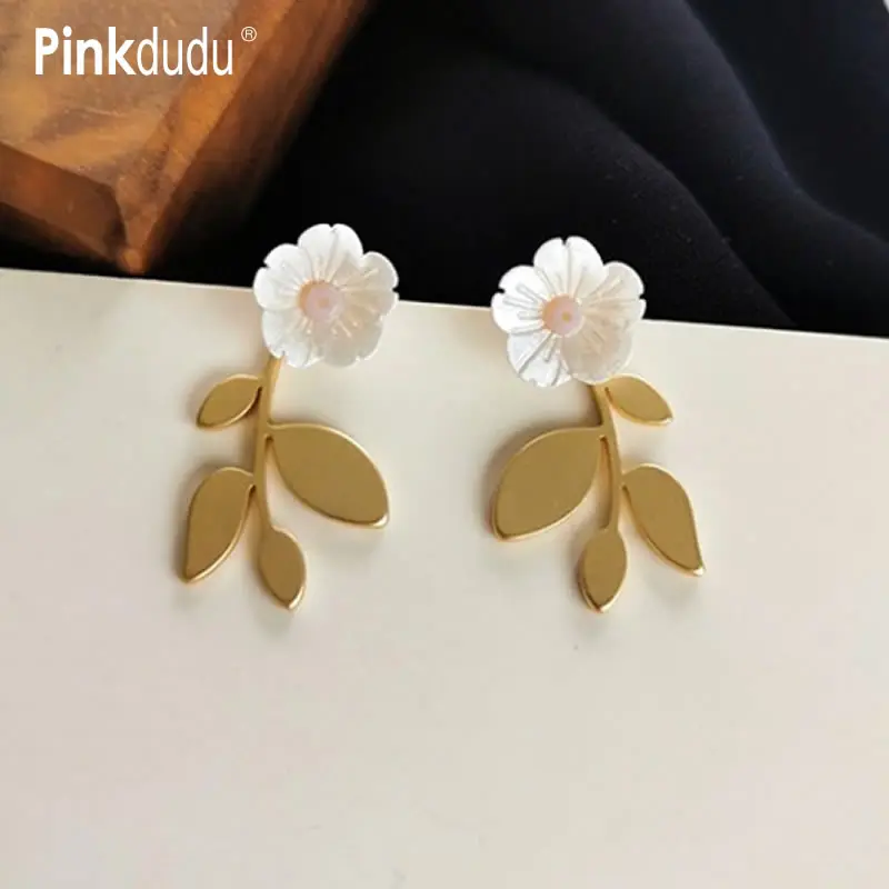 Женские Висячие серьги Pinkdudu элегантные Винтажные в виде золотых металлических