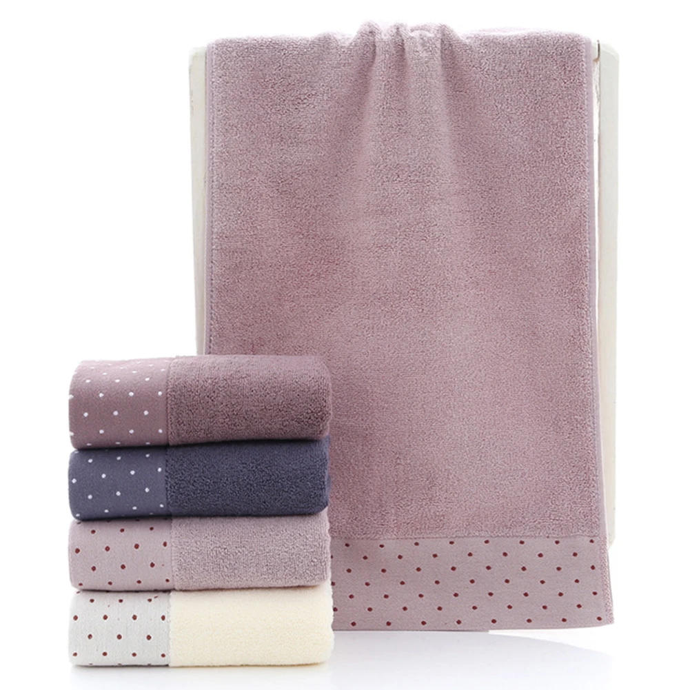 Breathable Dot Print Towel Pure Cotton Water Absorbent Shower Towel Wash Facecloth Face Towel