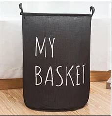 1pc Laundry Basket Folding Round Storage Fabric Bag Large Clothes Toy Holder Handle Bucket Organizer Large Capacity - Цвет: L-3