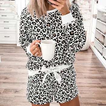 

2020 Popular Womens Sets Leopard Short Sleeve Tracksuits Home And Outdoor Comfort And Leisure Casual Outfits For Ladies #3