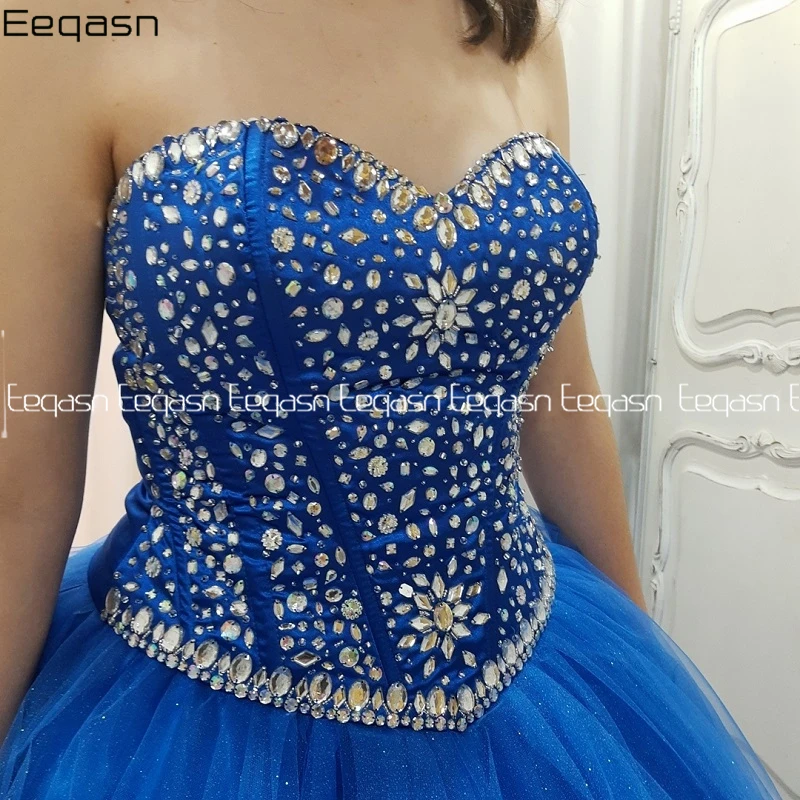 К требованиям заказчика; сверкающие; синий бисером, кристаллами Quinceanera платья для выпускного вечера бальное платье класса люкс корсеты и бюстье вечернее платье вечерние платья сладкий 16 платье