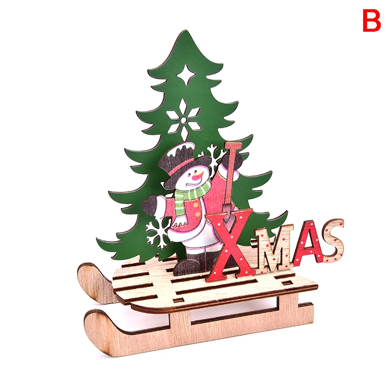 B 3 стиля DIY EIk сани Снеговик деревянные украшения Merry Christmas домашний декор Xams принадлежности для деревьев - Цвет: B