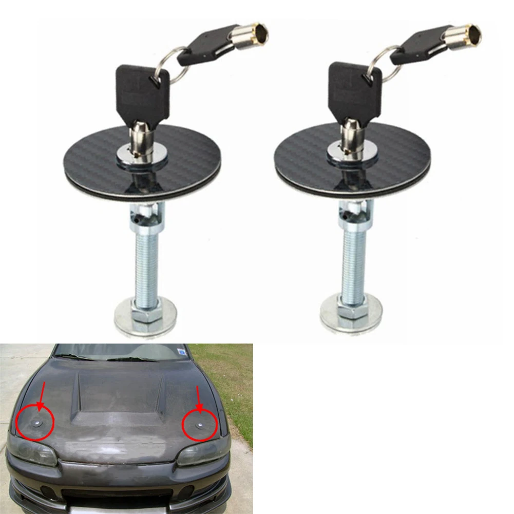 buy them safely Fit CRX Car Racing Mount Latch Hood Pin Locking Kit Key