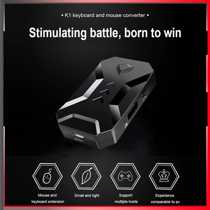 K1 Game Controllers Adapter USB Converter Video Keyboard Mouse for Switch PS4 Gaming Accessaries Black 1PCS Newest | Электроника