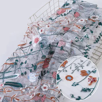 

High Quality Lace Fabric Flowers Little Daisy Rose French Fabric DIY Embroidery Patchwork Fabric For Women Dress Wedding Dress