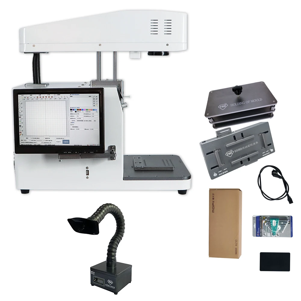 

500W CNC Laser Engraving Machine External HD Display Automatic Laser Marking Machine LCD Mobile Phone Back Cover Glass TBK-958C