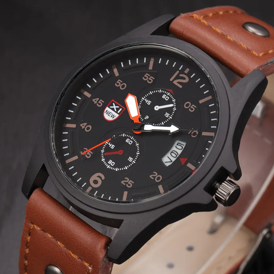 

Classic Men Watch Men's Waterproof Date Leather Strap Sport Quartz Army Watch Male Watch Wrist Party Decoration Fashion Watch
