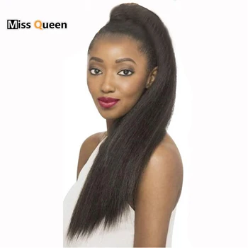 

MISS QUEEN ponytail hair clips High temperature synthesis African straight ponytail can be elastic 7 colors optional