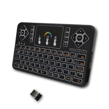  Q9 Mini Colorful backlit Wireless Keyboard with Touchpad support RGB Q9 Air Mouse Remote Control For Android TV Box/Tablet 