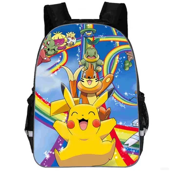 

Cute Anime Cartoon Pikachu Backpack Pokemon Cosplay Printing Backpacks School Bags Teenager Girls Boys Mochila Feminina bag