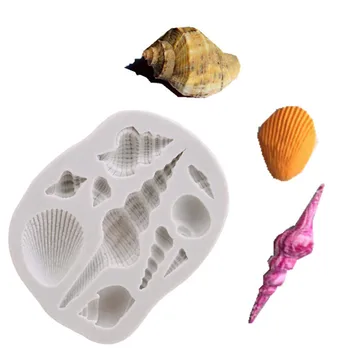 

Gray Sea Shell Silicone Mold Fondant Cake Decorating Tools DIY Seagull Sea Horse Chocolate Candy Soap Clay Molds Easter Decor