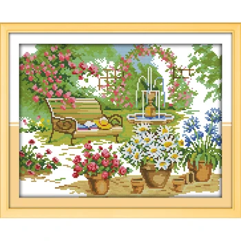 

Everlasting love The beautiful garden Chinese cross stitch kits Ecological cotton stamped printed DIY New Christmas decorations