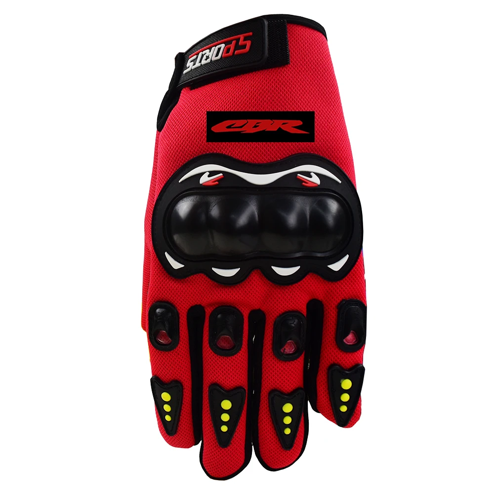Новые Мотоциклетные Перчатки мотокросса полный палец мужские женские велосипедные байкерские перчатки для Honda nc750x CBR 250R 500R 600RR 1000RR CB 125R - Цвет: Red-Red