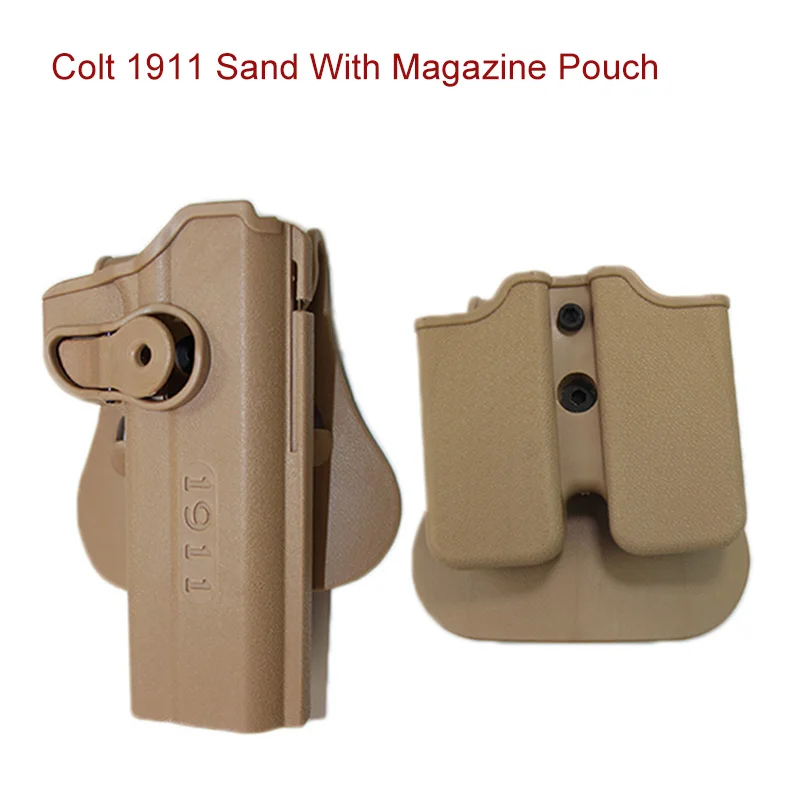 Sand 1911 with clip Тактический IMI пистолет кобура для Glock 17 19/Beretta M9/Кольт 1911 боевой кобура для страйкбола охотничий пистолет сумка-чехол для ружья с зажимом - Цвет: Sand 1911 with clip