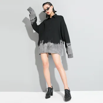 

Korea 2020 letter Printing patchwork Pullover Sweatshirt for women high Street Tide 2020 spring fahion big size new tops YH753