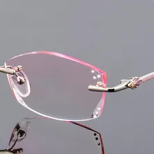 Очки без оправы с оправой, оптические очки с алмазной огранкой, женские очки высокого качества