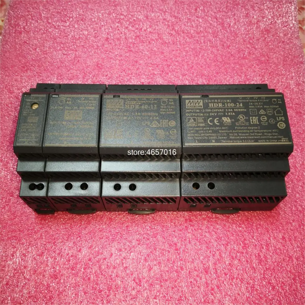 Бренд MEAN WELL представляет HDR 15 30 60 100 5V 12V 15V 24V 48 V meanwell Вт до 5 лет 12 предметов в упаковке 24 48В одиночный Выход