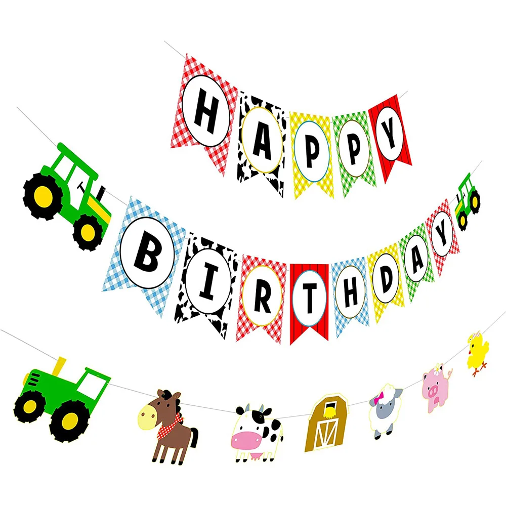 Banniere D Anniversaire Pour Enfants Banniere De Joyeux Anniversaire Avec Train En Avion Banderole De Fete ay Aliexpress