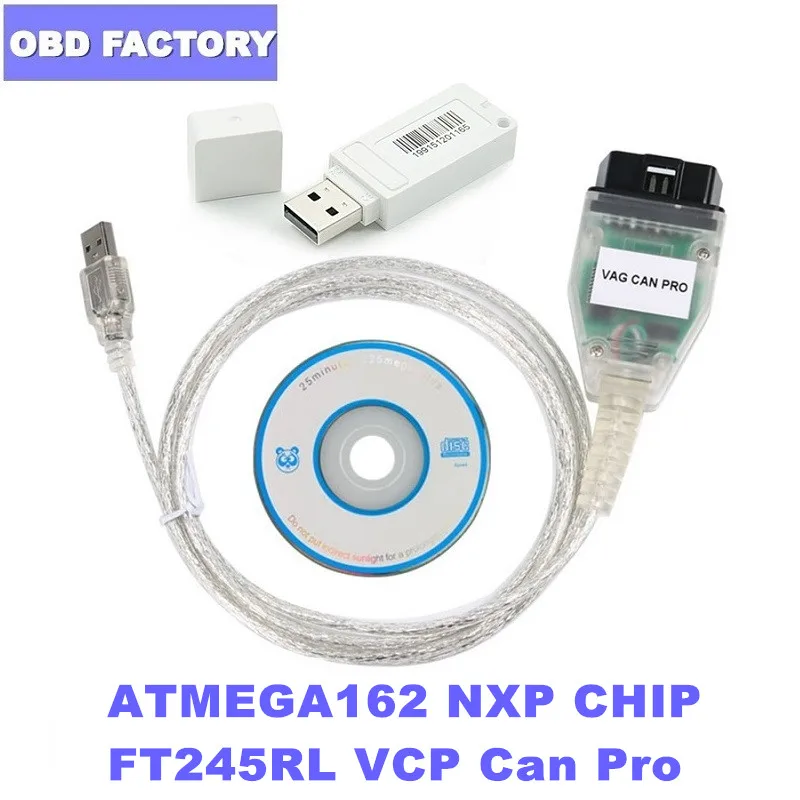 Диагностический кабель Vag Can Pro 5.5.1 с ключом VCP сканер Bus UDS K line V5.5.1 FT245RL