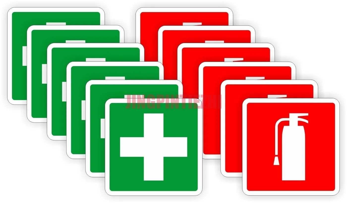 

12xCreative Car Sticker Fire Extinguisher First Aid Kit Weatherproof Vinyl Decals | Stickers RV Camper ATV UTV Car Jeep