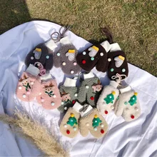 Детские перчатки для девочек и мальчиков; зимние теплые флисовые перчатки для малышей; теплые бархатные толстые зимние перчатки для мальчиков; рождественские подарки