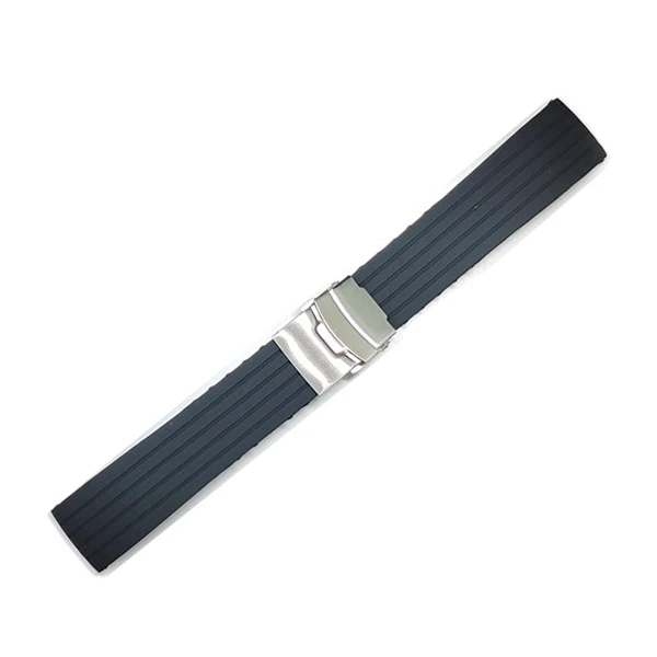 Red Waterproof Silicone Sport Strap with Folding Buckle - Men's Replacement Watch Band Accessories