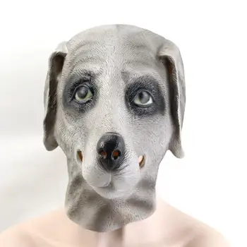 

PVC Creative Halloween Masks Gray Dog Head Mask Horror Mask For Adults Full Face Masquerade Party Masks Masque Party Suppliues