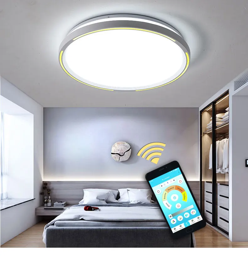 Белый светильник современный светодиодный потолочный светильник для гостиной спальни Lampara deco techo D49cm акриловая Люстра потолочная лампа дома