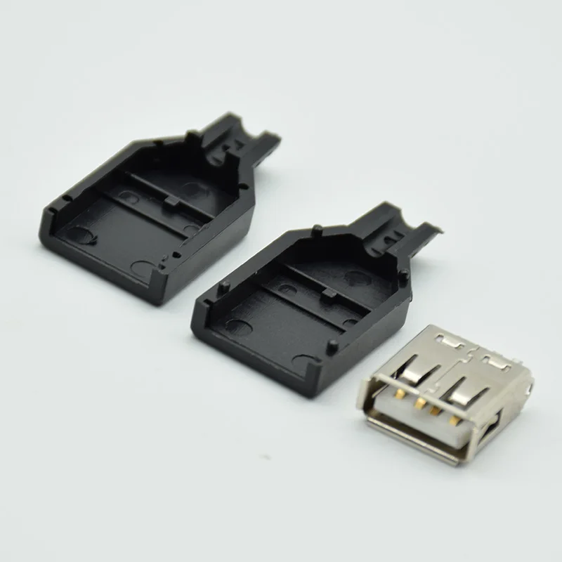 10 шт. 4 контактный разъем USB типа A с черной пластиковой крышкой|Соединители| |