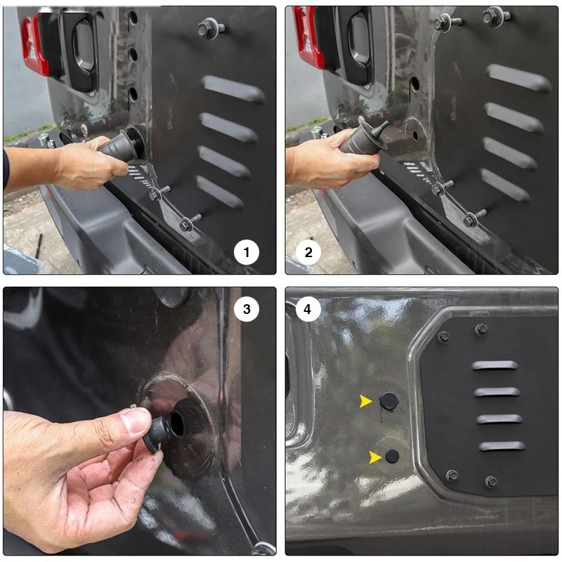 Removable Waterproof Car Chassis Frame Round Hole Dust Plugs Tail Door Plug Cover for Jeep Wrangler JL Up 7Pcs