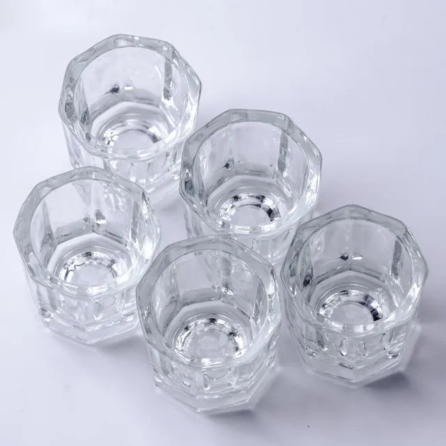 Crystal Glass Powder Liquid Nail Cup Dappen Dish Lid Bowl Cup Holder Equipment Nail Tools Nail Polish Small Capacity Glass Cup Transparent