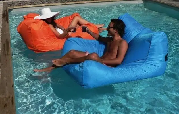

oversized luxury comfortably accommodate two adults float beanbag, pool floating bean bag lounge cushion - outdoor enjoyment