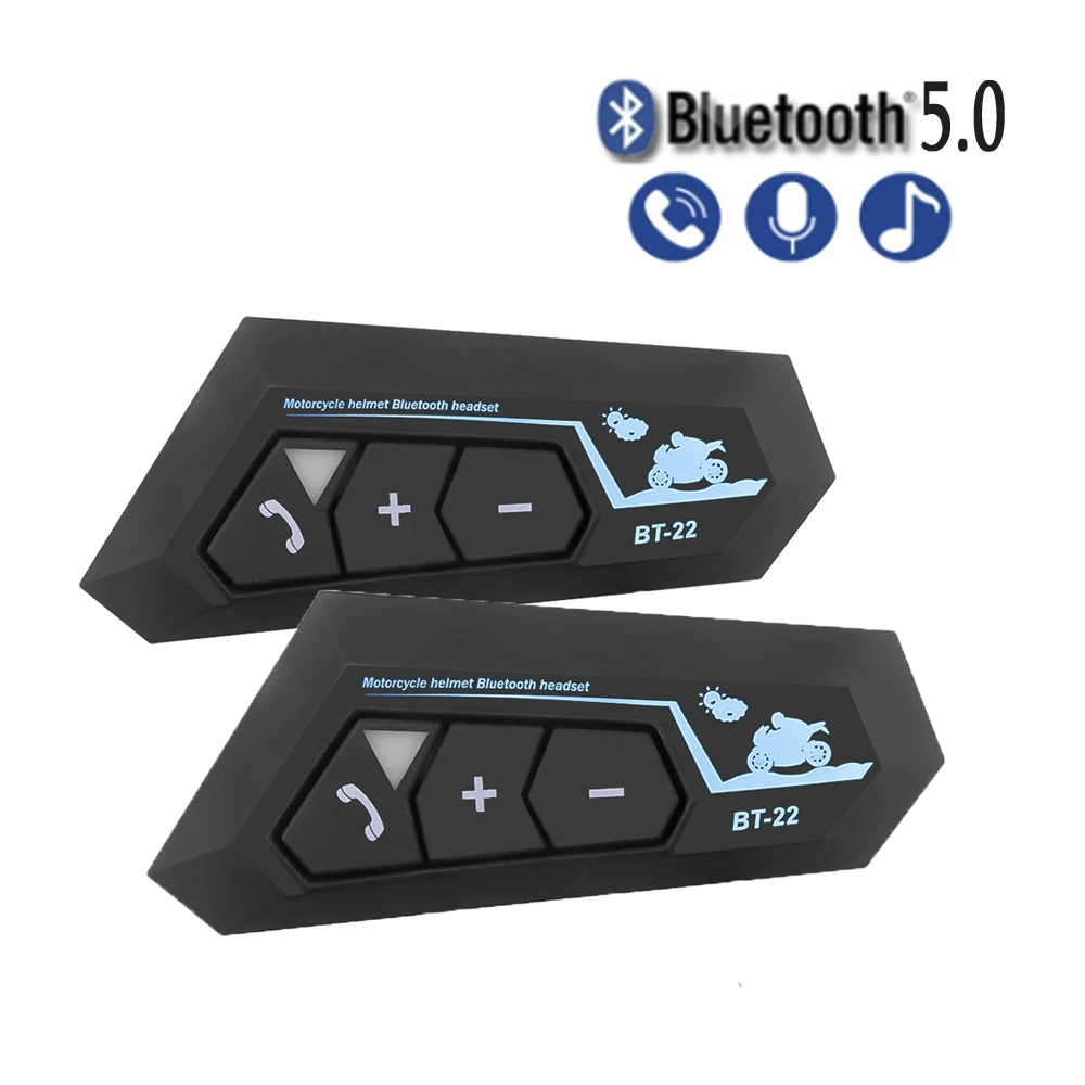 Bluetooth 5.0 Motor Helm Headset Draadloze Handsfree Stereo Oortelefoon  Motorhelm Hoofdtelefoon MP3 Speaker T22 Lange Standby|Helmet Headsets| -  AliExpress