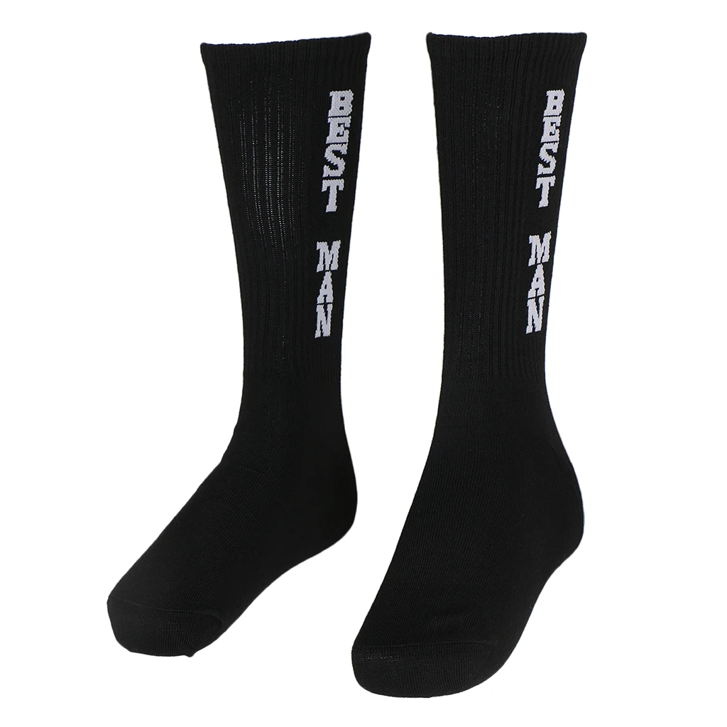 Cotton Mens Wedding Groom Socks Breathable Short Crew Socks Black