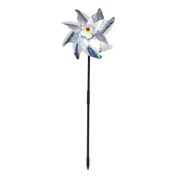 

2 Sets Windmill Shape Bird Repellent Animal Banishment Tool Household Wind Device with Connecting Rod for Home Garden