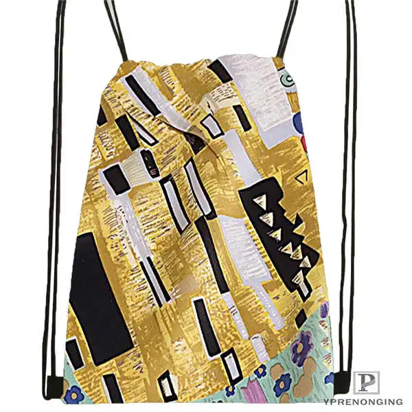 

Custom gustav_klimt_ Drawstring Backpack Bag Cute Daypack Kids Satchel (Black Back) 31x40cm#2018612-01-(5)