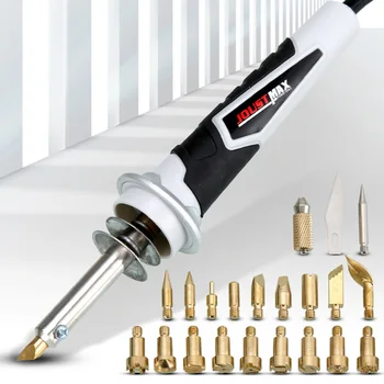 

Thermostat Electric Soldering Iron Set, Brush Heat Transfer Tool 10*soldering Iron Tip 9*Seal Head 1*Cutting Blade 220-240V