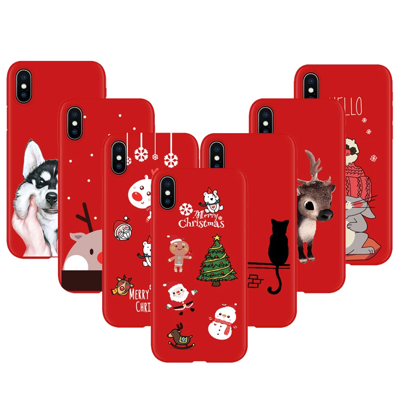 Топ популярный чехол для телефона для iPhone XS Max XR X 10 8 7 6 6S Plus 11Pro чехол мягкий TPU чехол Рождественский подарок лось кошка Капа Fundas