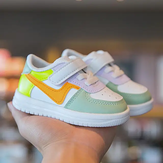 Baby Shoes Toddler Girls Boys Sports Shoes For Children Girls Baby Leather Flats Kids Sneakers Fashion Casual Infant Soft Shoes Orange