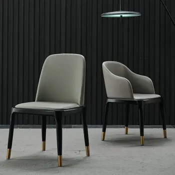 

Nordic Solid Wood Dining Chair Hotel Chair Simple Armrest Net Red Dining Chair Personality Oil Wax Leather Light Luxury Chair