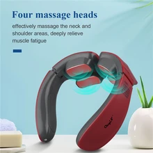 

CkeyiN EMS Pulse Neck Massager USB Rechargeable Shoulder Cervical Pain Relief 12 Modes 20 Stalls TENS Electrode Back Massager