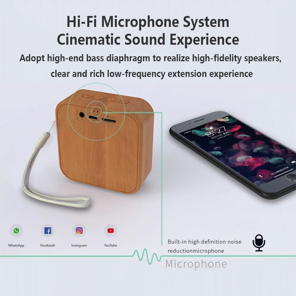Bluetooth Колонка портативная Автомобильная с поддержкой TF карт и FM