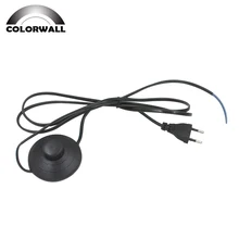 Off EU/US Plug Button Wire Power For White LED Cable Black Extension with Switching Cord Lamp or Light switch 1.8m 317 On line