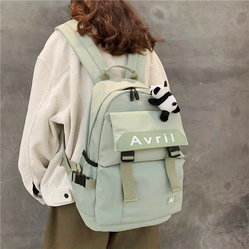 

Ladies backpack large capacity backpack solid color ladies shoulder bag fashion school bag suitable for female student backpack