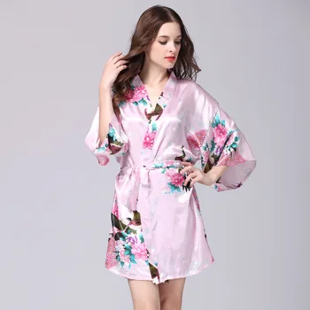 

bathrobes Ladies Robe Women Summer Casual Home Dress Nightgown Sleepwear Long Bathrobe Elegant Wedding warm bathrobe