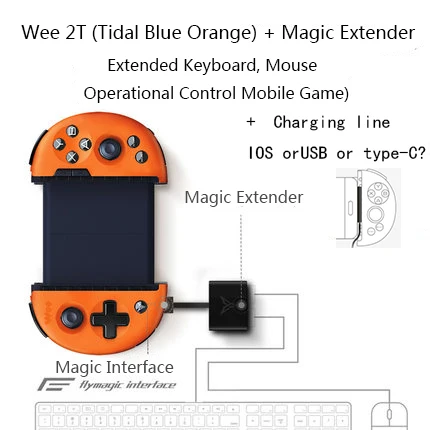 Flydigi wee 2T pubg мобильный игровой контроллер Поддержка тела ощущение клавиатура и мышь конвертер геймпад для ios/android - Цвет: Magic Orange Pack